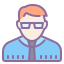 cute color style school director male skin type 1 and 2 icon