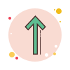 bubbles style up arrow icon