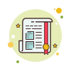 bubbles style diploma icon