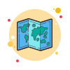 bubbles style world map icon