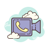 cloud style 영상 통화 icon