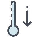 pastel color style thermometer down icon