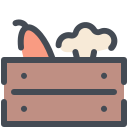 pastel color style vegetables box icon