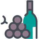 pastel color style wein und trauben icon
