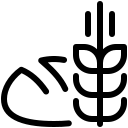 pastel glyph style bread and rye icon