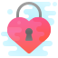 cute clipart style heart lock icon