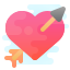 cute clipart style heart with arrow icon