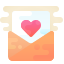 cute clipart style love letter icon