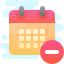 cute clipart style calendar minus icon
