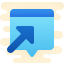 cute clipart style open in popup icon