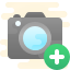 cute clipart style add camera icon