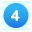 cute clipart style 4 en círculo c icon