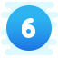 cute clipart style 6 en círculo c icon