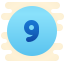 cute clipart style 9 en círculo icon