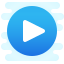 cute clipart style circled play button icon