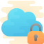 cute clipart style 클라우드 잠금 icon