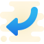cute clipart style unten links icon
