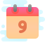 cute clipart style calendar 9 icon