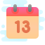 cute clipart style calendar 13 icon