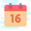 cute clipart style calendar 16 icon