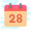 cute clipart style calendar 28 icon