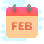 cute clipart style february icon