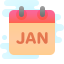 cute clipart style january icon