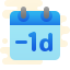 cute clipart style minus 1 day icon