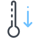 pastel color style thermometer down icon