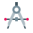 color style drafting compass icon