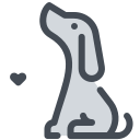 pastel color style hundeherz icon