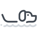pastel color style dog swim icon