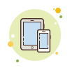 bubbles style smartphone tablet icon