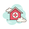 cloud style hospital icon