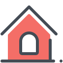 pastel color style dog house icon