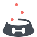pastel color style dog bowl icon