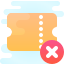 cute clipart style delete ticket icon