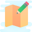 cute clipart style map editing icon