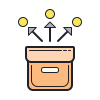 color hand drawn style vertriebswege icon