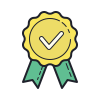 color hand drawn style guarantee icon