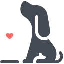 pastel color style dog heart icon