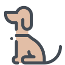 pastel color style dog sit icon
