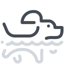 pastel color style dog swim icon