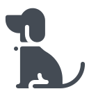 pastel color style dog sit icon