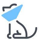 pastel color style dog cone icon