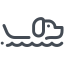 pastel color style dog swim icon
