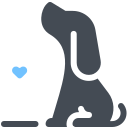 pastel color style dog heart icon
