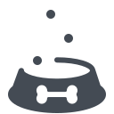 pastel color style dog bowl icon