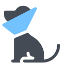 pastel color style dog cone icon