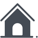 pastel color style dog house icon